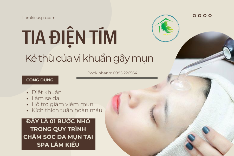 trị mụn với tia điện tím